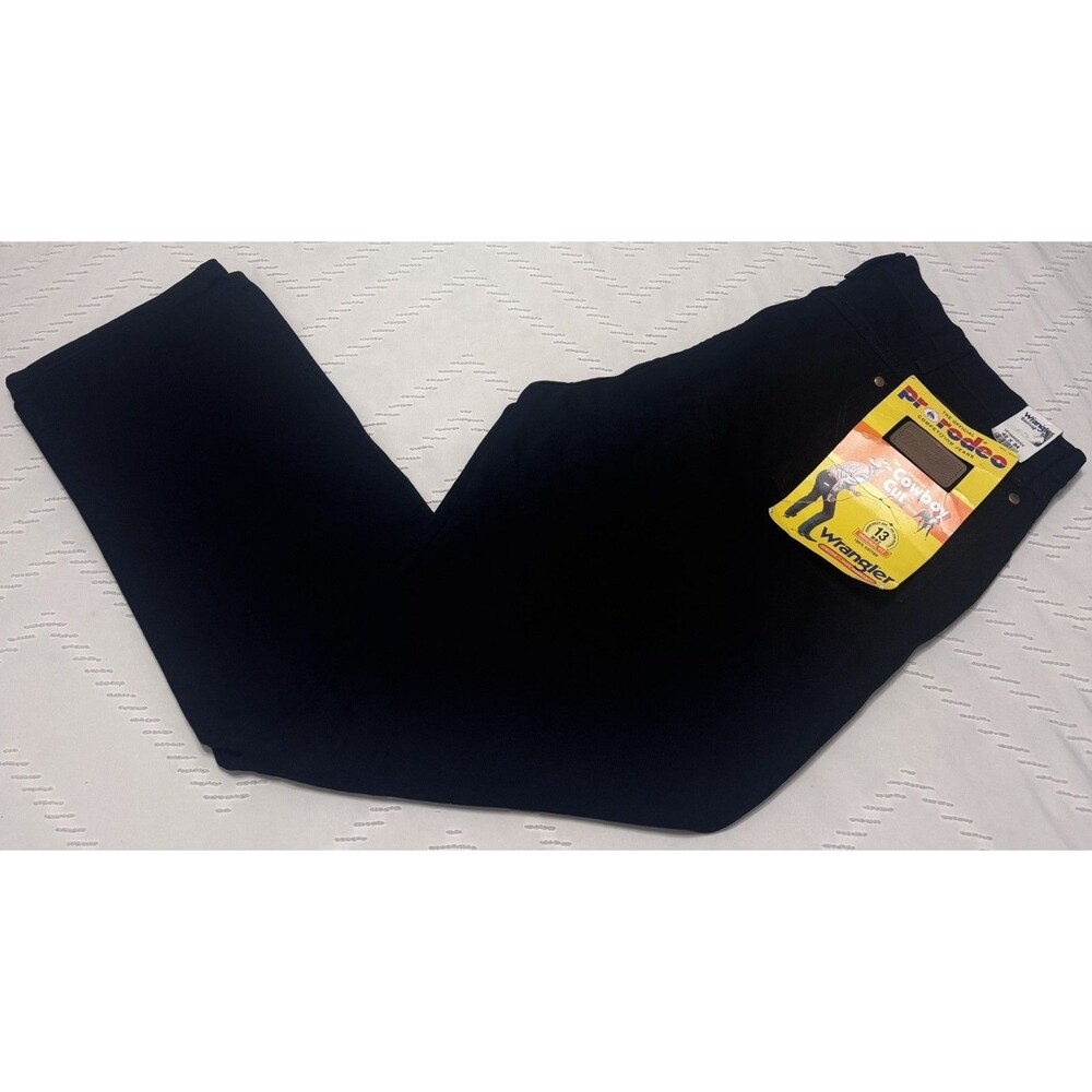 Wrangler Pants Men’s 42x34 Black Cowboy Cut Rodeo Competition Jeans USA Vintage